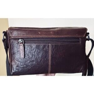 JACK GEORGES Buffalo Leather Couture Crossbody Belt Bag Mini City NWT